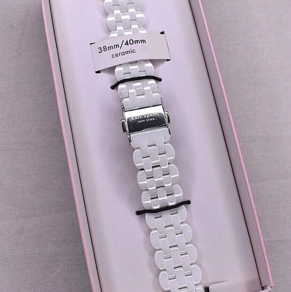 Kate Spade White Ceramic Watch Band, Apple 38/40 mm or 16mm Replacement Band